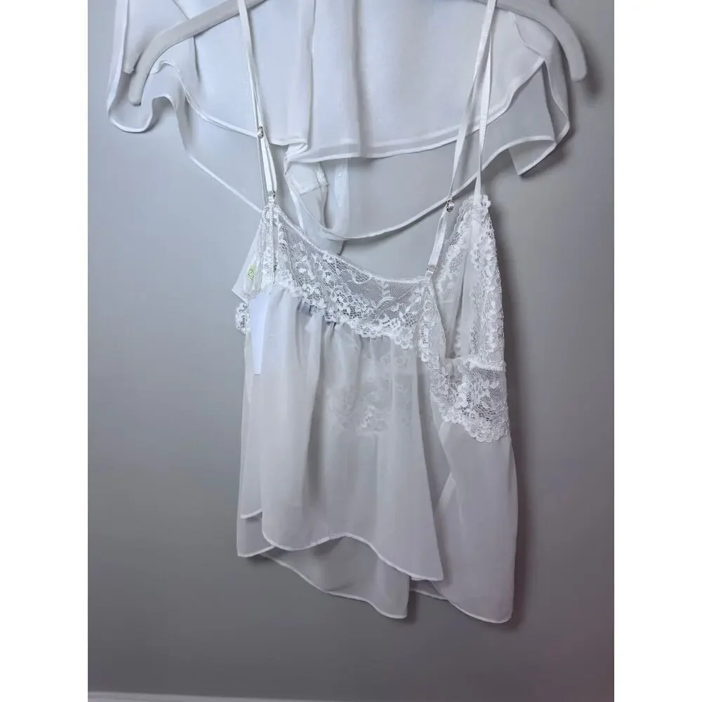 In Bloom by Jonquil Lillian Lace Cup Pamisole & Shorts Set white large NWT $66
